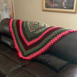 Japanese fields hand crochet throw/quilt